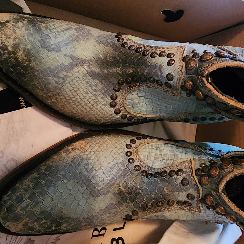 Worn Once "Liberty Black" Brand..Studded Python B… - image 6